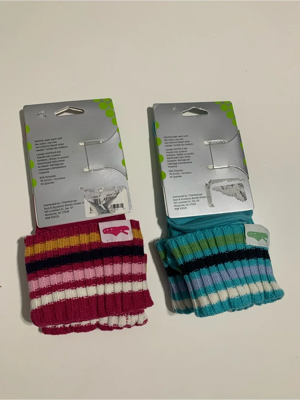Crocs Boot Liner Socks 2 Pair Bundle Size 9-11 NWT Blue and Red Striped Cuffs